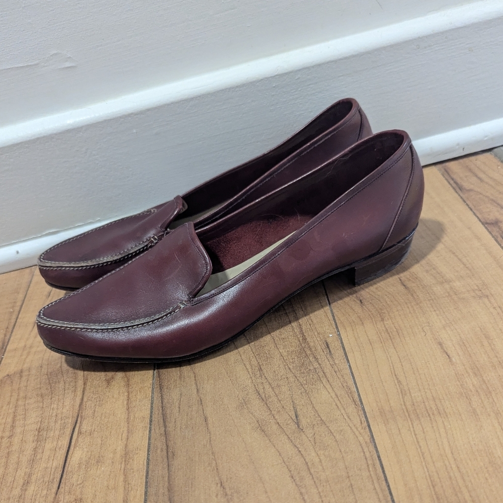 Bally Vintage Deep Red Leather Loafers - size 6.5